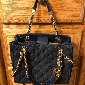 Michael Kors Quilted blue denim handbag